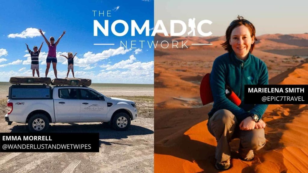 Travelers posing in Namibia